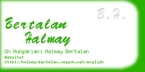 bertalan halmay business card